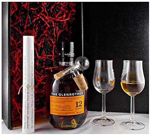 Geschenk Glenrothes 12 Jahre Single Malt Whisky + Glaskugelportionierer + 2 Bugatti Gläser von H-BO