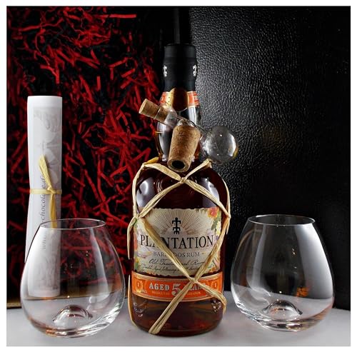 Geschenk Plantation 5 Jahre Barbados Rum + 2 Amy Gläser + Glaskugelportionierer Geschenk Plantation 5 Jahre Barbados Rum + 2 Amy Gläser + Glaskugelportionierer von H-BO