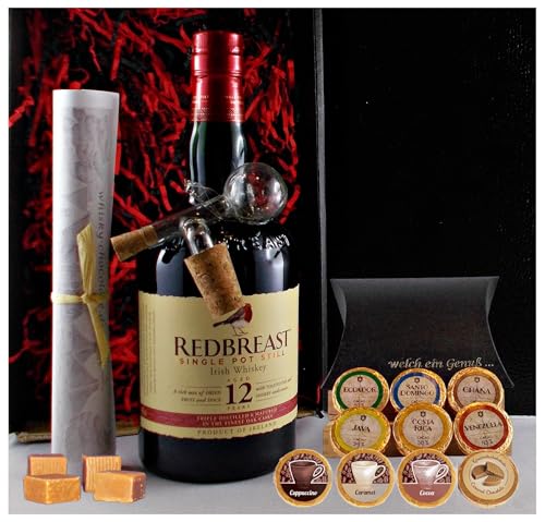 Geschenk Redbreast 12 Jahre irischer Whiskey + Chocolate + Whiskey Fudge + Glaskugelportionierer von H-BO