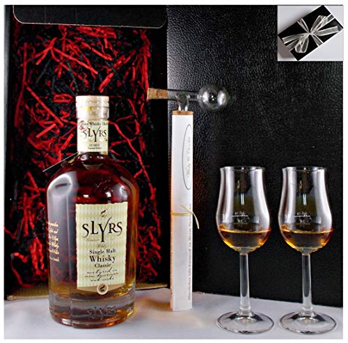 Geschenk Slyrs Classic Single Malt Whisky + Glaskugelportionierer + 2 Bugatti Gläser von H-BO