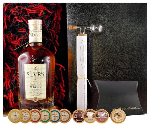 Geschenk Slyrs Classic Single Malt Whisky + Glaskugelportionierer + Edelschokolade + Fudge von H-BO