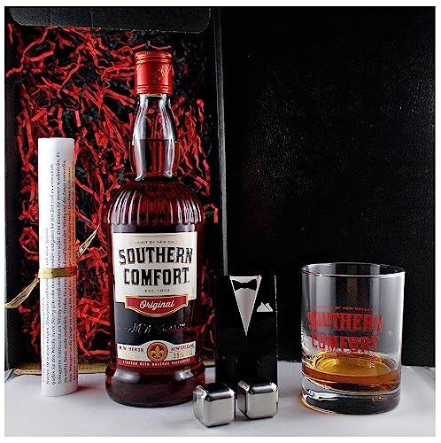 Geschenk Southern Comfort Whiskey Likör + Original Glas + 2 Kühlsteine im Smoking von H-BO