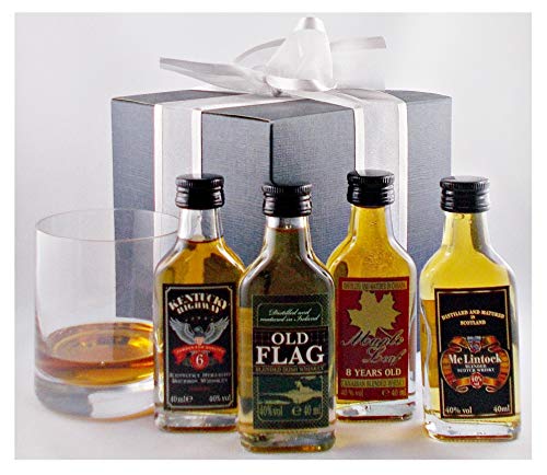 Geschenk WOW World of Whisky Set + Whiskey Glas im Geschenk Karton von H-BO