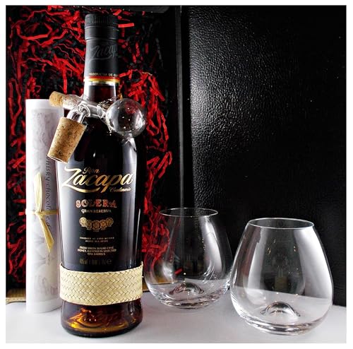 Geschenk Zacapa 23 Centenario Sistema Solera Rum + 2 Rumgläser + Glaskugelportionierer von H-BO