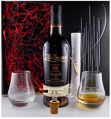 Geschenk Zacapa 23 Centenario Solera Rum + 2 Original Gläser + Glaskugelportionierer von H-BO