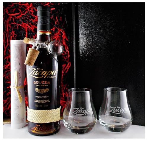 Geschenk Zacapa 23 Centenario Solera Rum + 2 Original Gläser + Glaskugelportionierer von H-BO