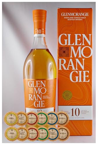 Glenmorangie Original Single Malt Whisky 10 Jahre + 12 Edelschokoladen in 6 Sorten von H-BO