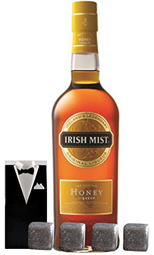 Irish Mist Original Honey irischer Whiskey Likör + 4 Original Whisky Kühlsteine Smoking von H-BO