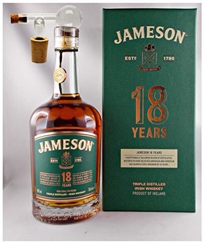 Jameson 18 Jahre Triple Distilled Irischer Whiskey + 1 Glaskugelportionierer zum feinen Dosieren von H-BO