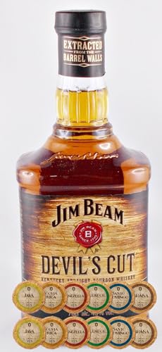Jim Beam Devil`s Cut Kentucky Straight Bourbon Whiskey + 12 Edelschokoladen in 6 Sorten Jim Beam Devil`s Cut Kentucky Straight Bourbon Whiskey + 12 Edelschokoladen in 6 Sorten von H-BO