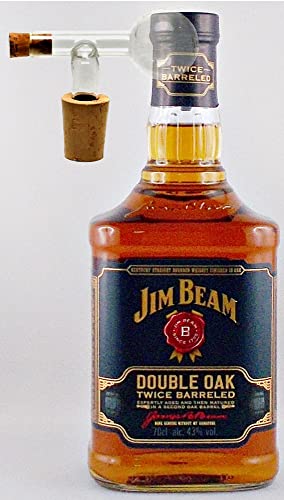 Jim Beam Double Oak Bourbon Whiskey + 1 Glaskugelportionierer zum feinen Dosieren von H-BO