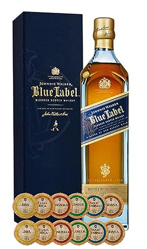 Johnnie Walker Blue Label Scotch Whisky + 12 Edelschokoladen in 6 Sorten von H-BO