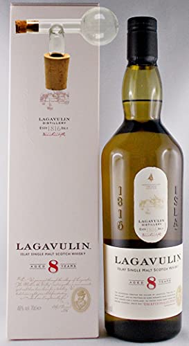 Lagavulin 8 Jahre Islay scotch Single Malt Whisky + Glaskugelportionierer von H-BO