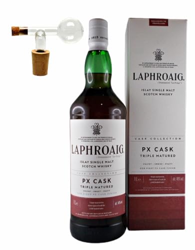 Laphroaig PX 1 Liter Single Malt Whisky + Glaskugelportionierer zum feinen Dosieren von H-BO