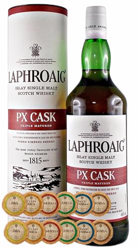 Laphroaig PX 1 Liter Single Malt Whisky +12 Edelschokoladen in 6 Sorten von H-BO