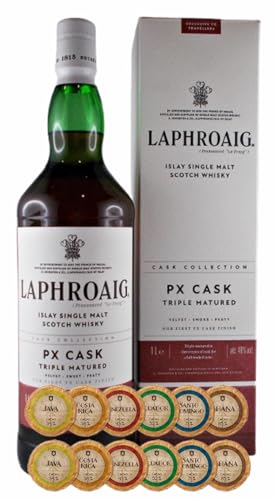 Laphroaig PX 1 Liter Single Malt Whisky +12 Edelschokoladen in 6 Sorten von H-BO