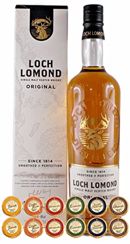 Loch Lomond Original Single Malt Whisky + 12 Edelschokoladen in 6 Sorten von H-BO