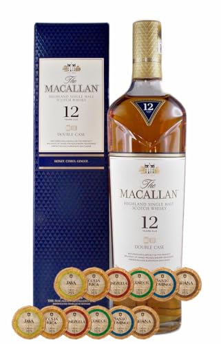 Macallan 12 Jahre Double Cask Single Malt Whisky + 12 Edelschokoladen in 6 Sorten von H-BO