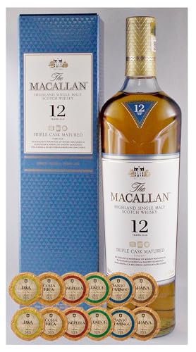 Macallan Triple Cask 12 Jahre Single Malt Whisky + 12 Edelschokoladen in 6 Sorten von H-BO