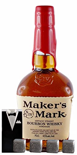 Maker's Mark Red Seal Bourbon Whisky + 4 Whiskey Kühlsteine im Smoking von H-BO