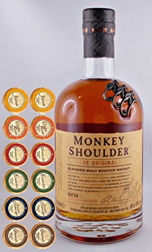 Monkey Shoulder Blended Malt Whisky + 12 Edelschokoladen in 6 Sorten von H-BO