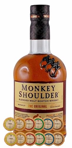 Monkey Shoulder Blended Malt Whisky + 12 Edelschokoladen in 6 Sorten von H-BO