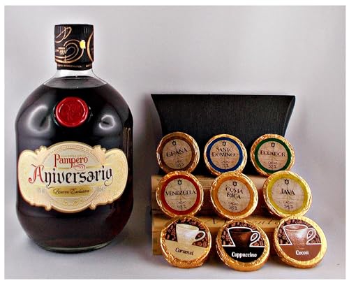Pampero Aniversario Reserva Exclusiva Rum + 9 Edelschokoladen in 9 Sorten von H-BO