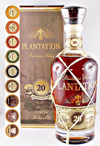 Plantation Extra Old 20th Anniversary Rum + 9 Edelschokoladen in 9 Sorten von H-BO