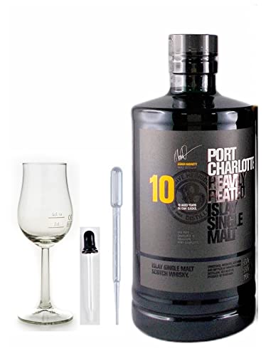 Port Charlotte 10 Jahre Single Malt Whisky + 2 Pipetten +1 Bugatti Tasting Glas von H-BO