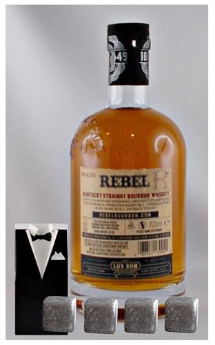 Rebel Yell Kentucky Straight Bourbon Whiskey + 4 Whisky Kühlsteine im Smoking von H-BO