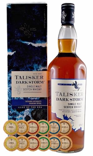 Talisker Dark Storm 1 Liter Single Malt Whisky + 12 Edelschokoladen in 6 Sorten von H-BO