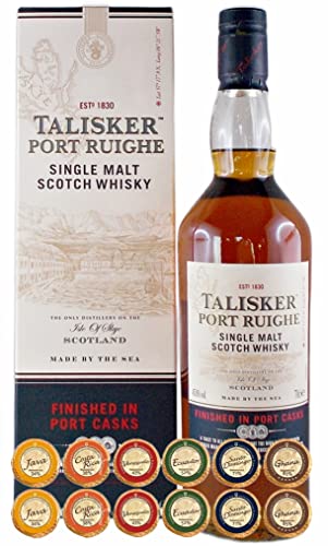 Talisker Port Ruighe Single Malt Whisky + 12 Edelschokoladen in 6 Sorten von H-BO