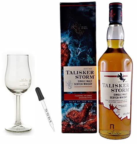 Talisker Storm Single Malt Whisky + 1 Glaspipette mit Skala + 1 Bugatti Glas von H-BO