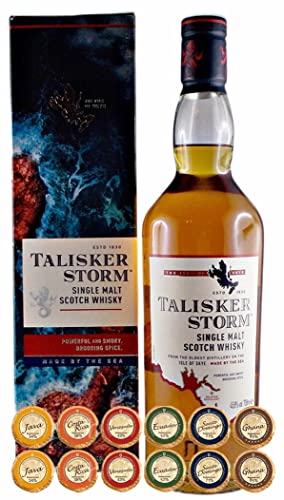 Talisker Storm Single Malt Whisky + 12 Edelschokoladen in 6 Sorten von H-BO