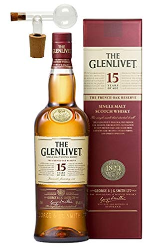 The Glenlivet 15 Jahre French Oak Single Malt Whisky + 1 Glaskugelportionierer zum feinen Dosieren von H-BO