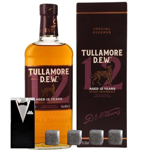 Tullamore Dew 12 Jahre Irischer Whiskey + 4 Whisky Kühlsteine im Smoking Tullamore Dew 12 Jahre Irischer Whiskey + 4 Whisky Kühlsteine im Smoking von H-BO