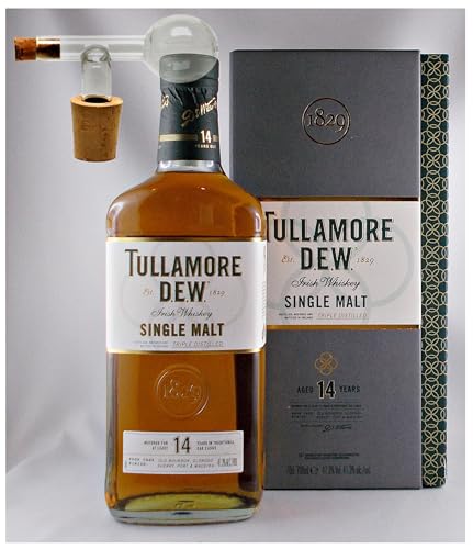 Tullamore Dew 14 Jahre irischer Single Malt Whiskey + Glaskugelportionierer zum feinen Dosieren von H-BO