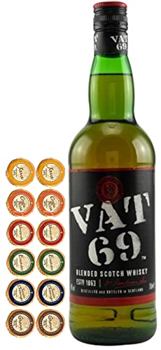 VAT 69 Scotch Whisky + 12 Edelschokoladen in 6 Kakaovariationen von H-BO