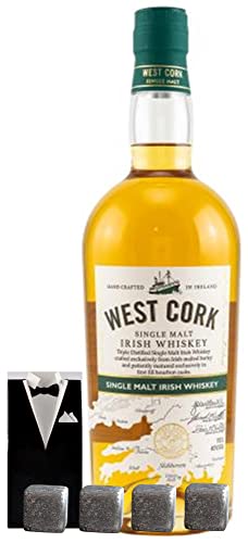 West Cork irischer Single Malt Whiskey + 4 Whisky Kühlsteine von H-BO