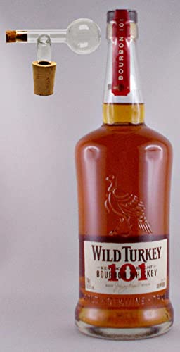 Wild Turkey 101 Proof Kentucky Straight Bourbon Whiskey + 1 Glaskugelportionierer von H-BO