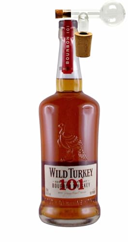 Wild Turkey 101 Proof Kentucky Straight Bourbon Whiskey + 1 Glaskugelportionierer von H-BO