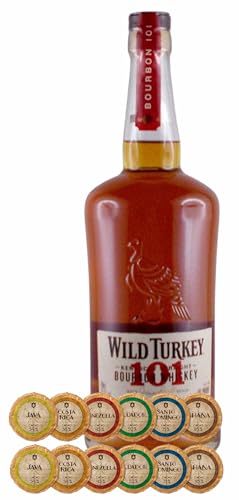 Wild Turkey 101 Proof Kentucky Straight Bourbon Whiskey + 12 Edelschokoladen in 6 Sorten von H-BO