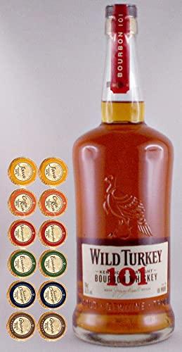 Wild Turkey 101 Proof Kentucky Straight Bourbon Whiskey + 12 Edelschokoladen in 6 Sorten von H-BO