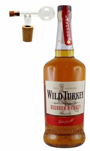 Wild Turkey 81 Proof Bourbon Whiskey + 1 Glaskugelportionierer zum feinen Dosieren von H-BO