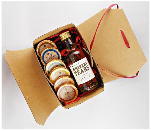 Writers Tears irischer Whiskey 50ml Miniatur kleines Geschenk mit Edelschokoladen von H-BO