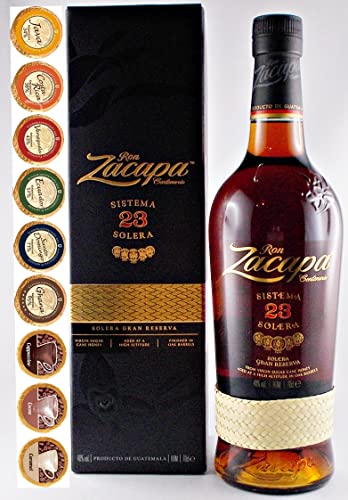 Zacapa 23 Centenario Sistema Solera Rum + 9 Edelschokoladen in 9 Variationen von H-BO