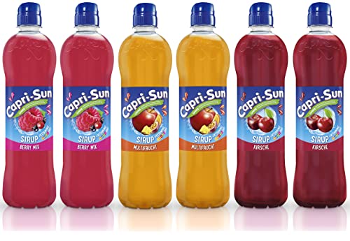 H-O Capri-Sun Sirup + Vitamine Sirup-Mix, Multifrucht, Berry, Kirsche, 6x600ml von H-O