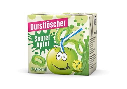 Durstlöscher SAURER APFEL 12 x 0,5l (saurer Apfel-Geschmack) - Trinkpäckchen von H-O