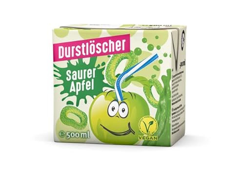 Durstlöscher SAURER APFEL 12 x 0,5l (saurer Apfel-Geschmack) - Trinkpäckchen von H-O