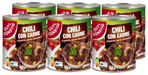 Gut & Günstig Chili con Carne mit gegartem Schweinefleisch 6x800g von H-O